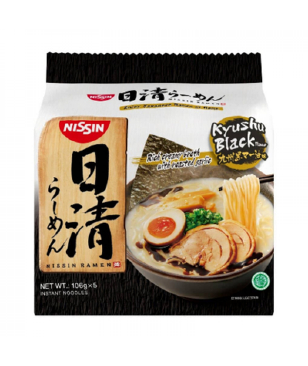 NISSIN JAPANESE RAMEN 126G*5 KYUSHU BLACK 