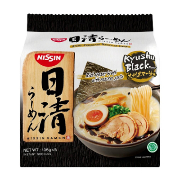 NISSIN JAPANESE RAMEN 126G*5 KYUSHU BLACK 