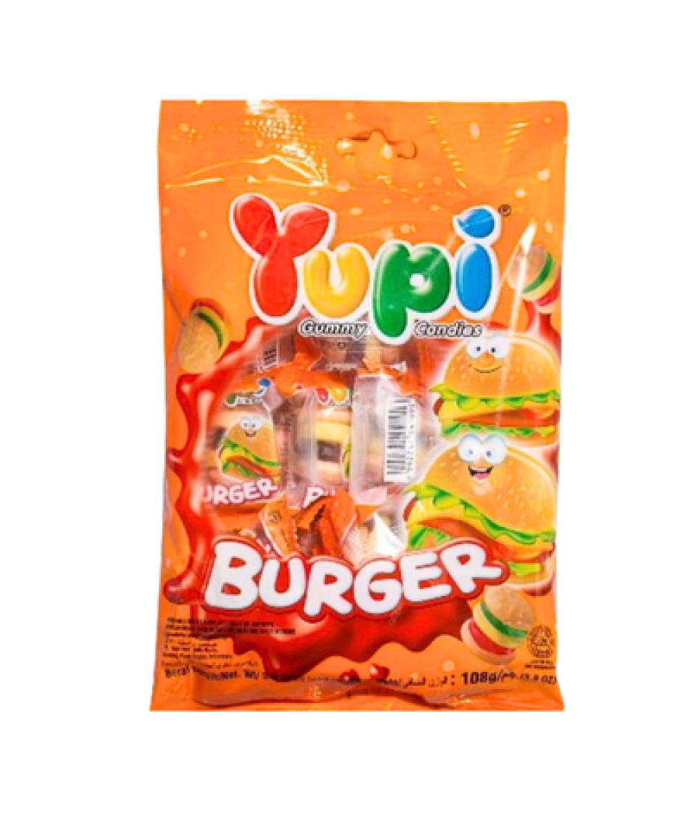 YUPI GUMMY CANDIES MINI BURGER 108G (###)