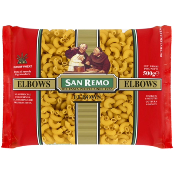 SAN REMO PASTA 500G ELBOWS NO.35