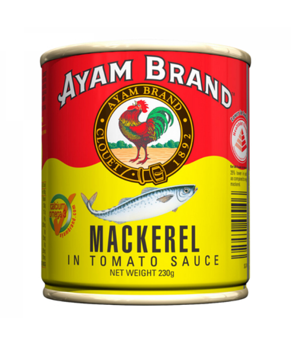 AYAM BRAND MACKEREL IN TOMATO 230G (BUFF)