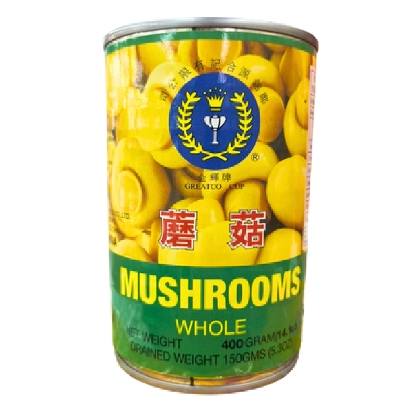 GREATCO CUP WHOLE MUSHROOMS 400G