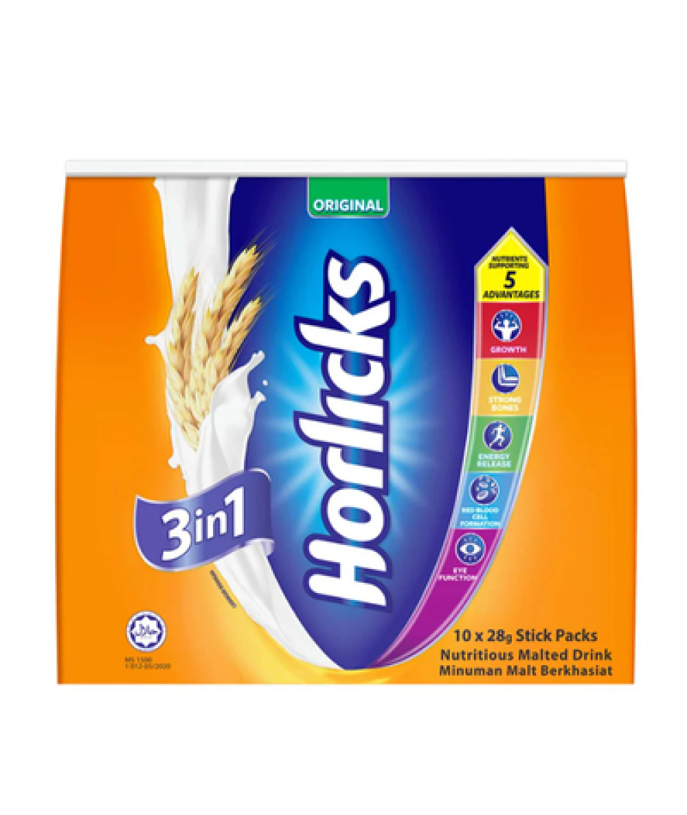 HORLICKS MALTED DRINK 3IN1 28G*10 ORIGINAL