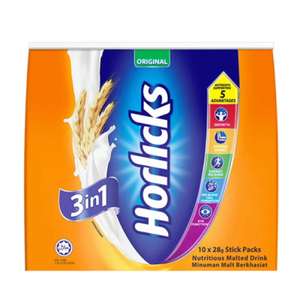 HORLICKS MALTED DRINK 3IN1 28G*10 ORIGINAL