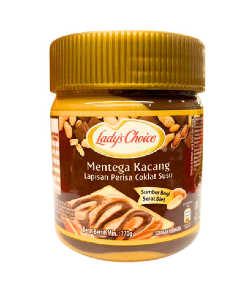 LADY'S CHOICE PEANUT BUTTER 170G CHOCOLATE STRIPE