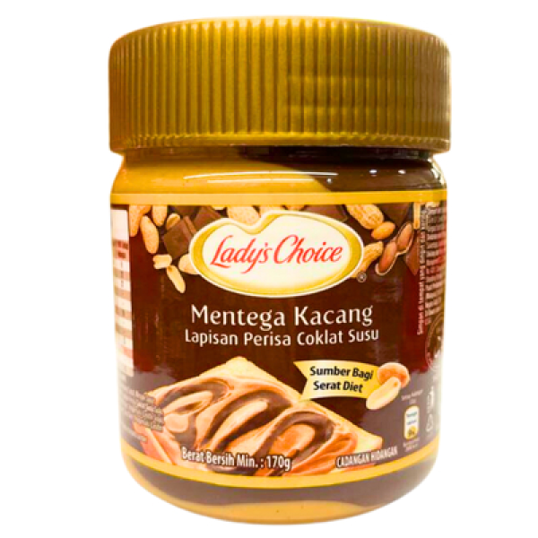 LADY'S CHOICE PEANUT BUTTER 170G CHOCOLATE STRIPE