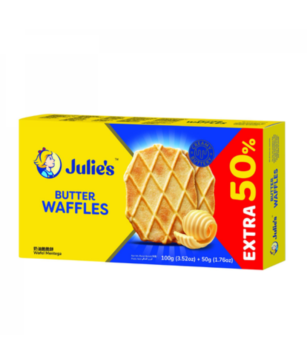 JULIE'S BUTTER WAFFLES 100G EXTRA 50%