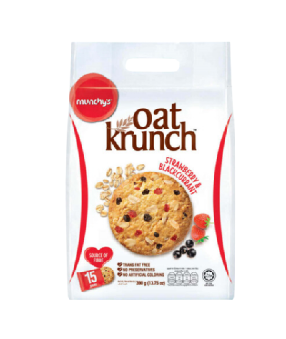 MUNCHY'S OATKRUNCH 390G STRAWBERRY&BLACKCURRANT
