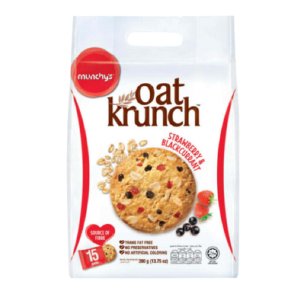 MUNCHY'S OATKRUNCH 390G STRAWBERRY&BLACKCURRANT