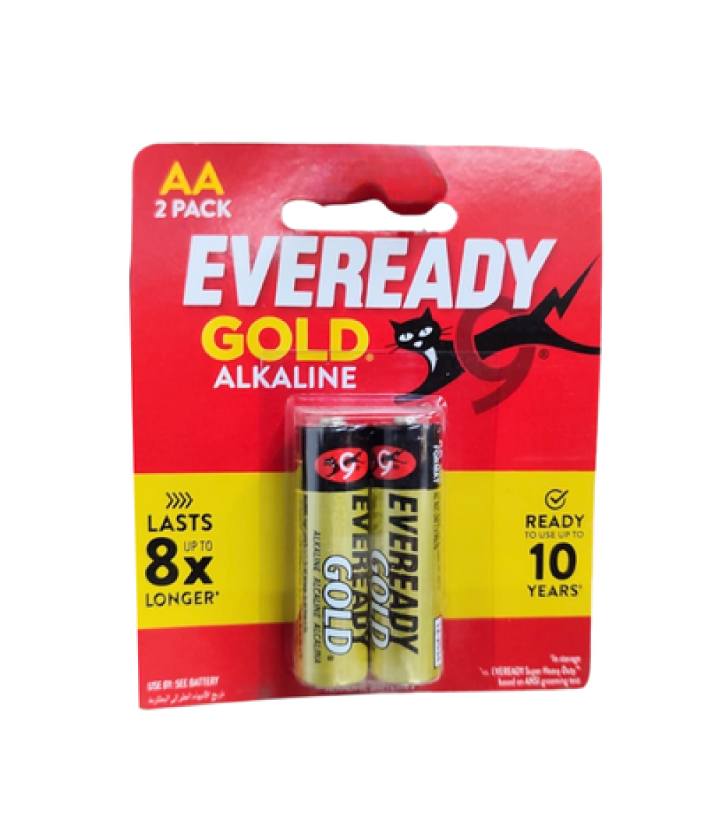 EVEREADY ALKALINE GOLD AA A91BP2 2'S 