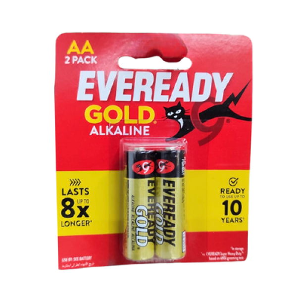 EVEREADY ALKALINE GOLD AA A91BP2 2'S 
