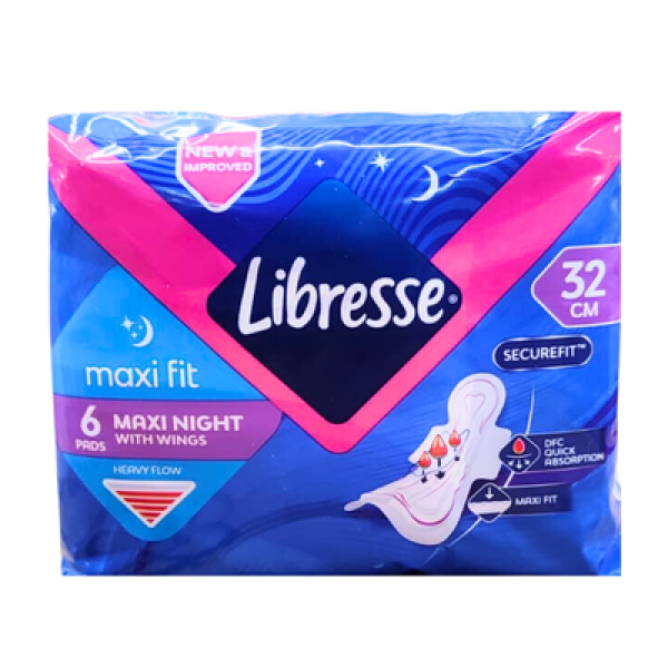 LIBRESSE MAXI NIGHT 6'S 32CM WINGS 