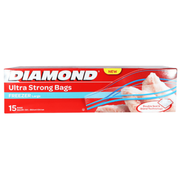 DIAMOND ZIPPER BAGS FREEZER L 15'S