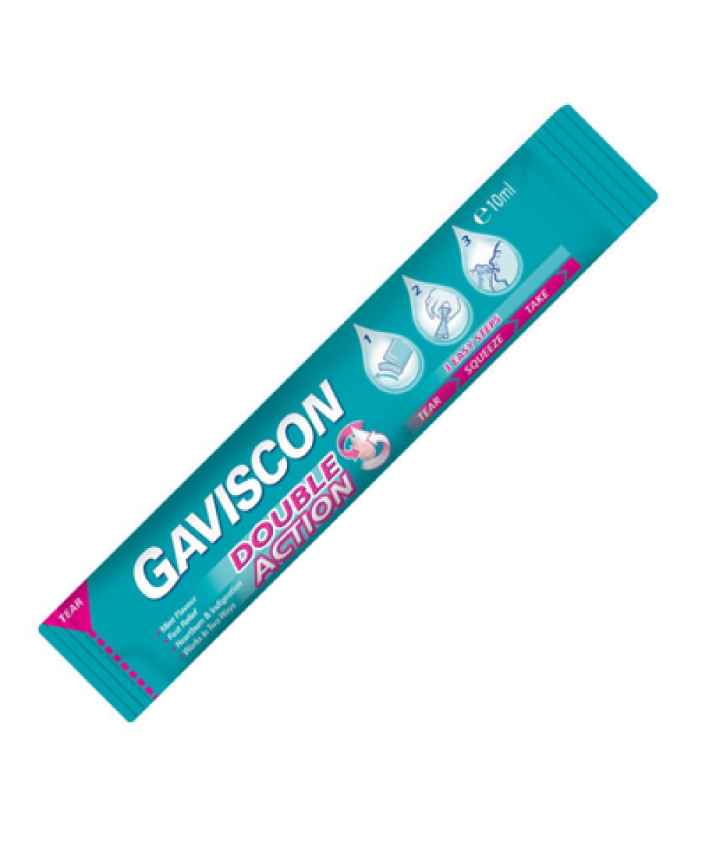 GAVISCON LIQUID 10ML DOUBLE ACTION (SACHET) 