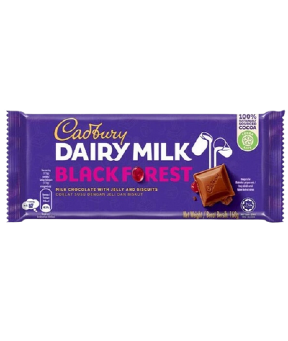 CADBURY DAIRY MILK 160G BLACK FOREST