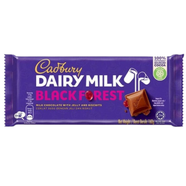 CADBURY DAIRY MILK 160G BLACK FOREST