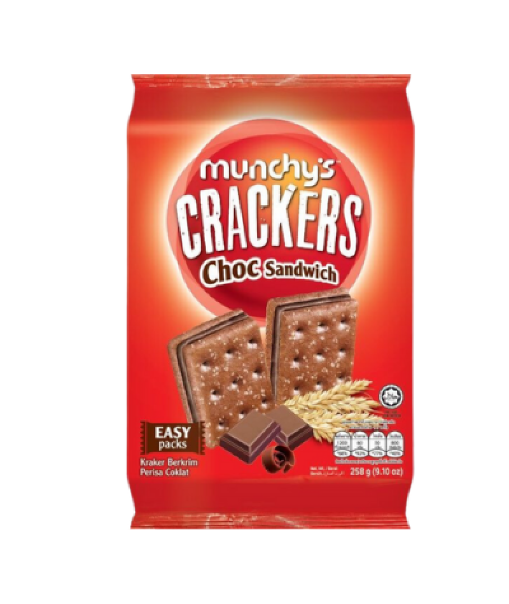 MUNCHY'S CRACKERS CHOC SANDWICH 258G 