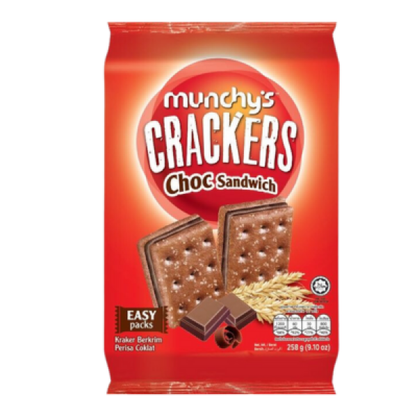MUNCHY'S CRACKERS CHOC SANDWICH 258G 