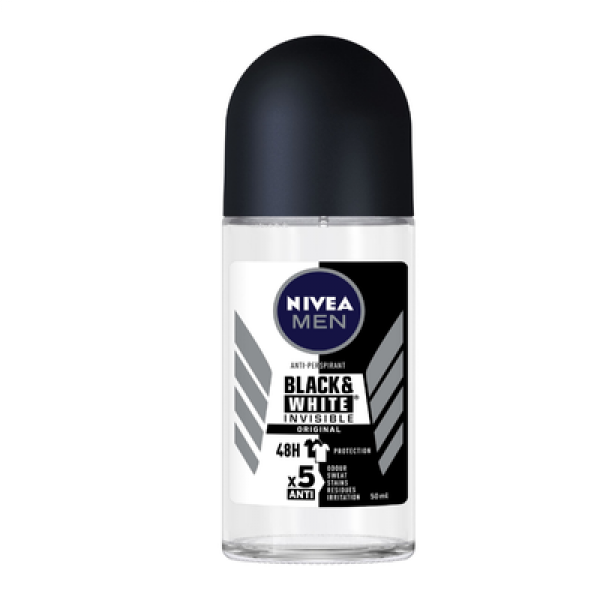 NIVEA (M) DEOD RO 50ML BLACK&WHITE
