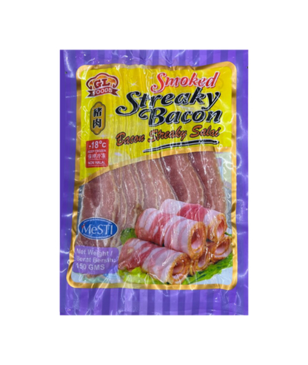 GL PREMIUM STREAKY BACON 150G