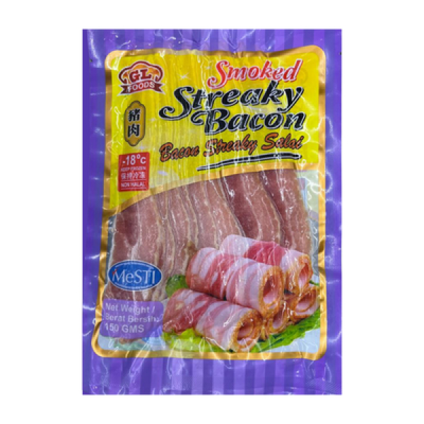 GL PREMIUM STREAKY BACON 150G