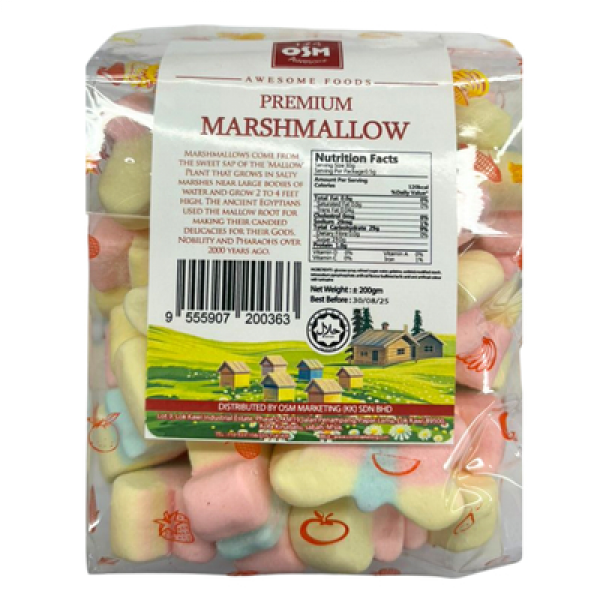 OSM PREMIUM IMPORTED ASSORTED MARSHMALLOW 200G