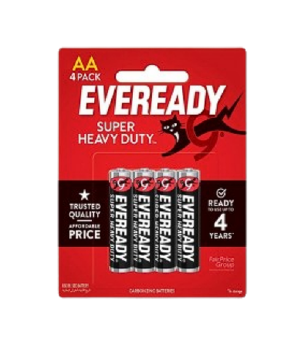 EVEREADY SUPER HEAVY DUTY AA 1215BP4M 4'S