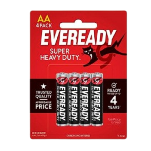 EVEREADY SUPER HEAVY DUTY AA 1215BP4M 4'S
