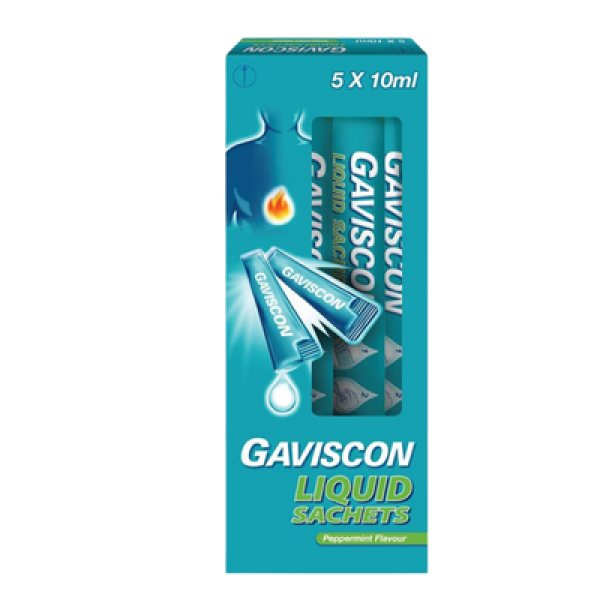 GAVISCON LIQUID 10ML PEPPERMINT (SACHET)