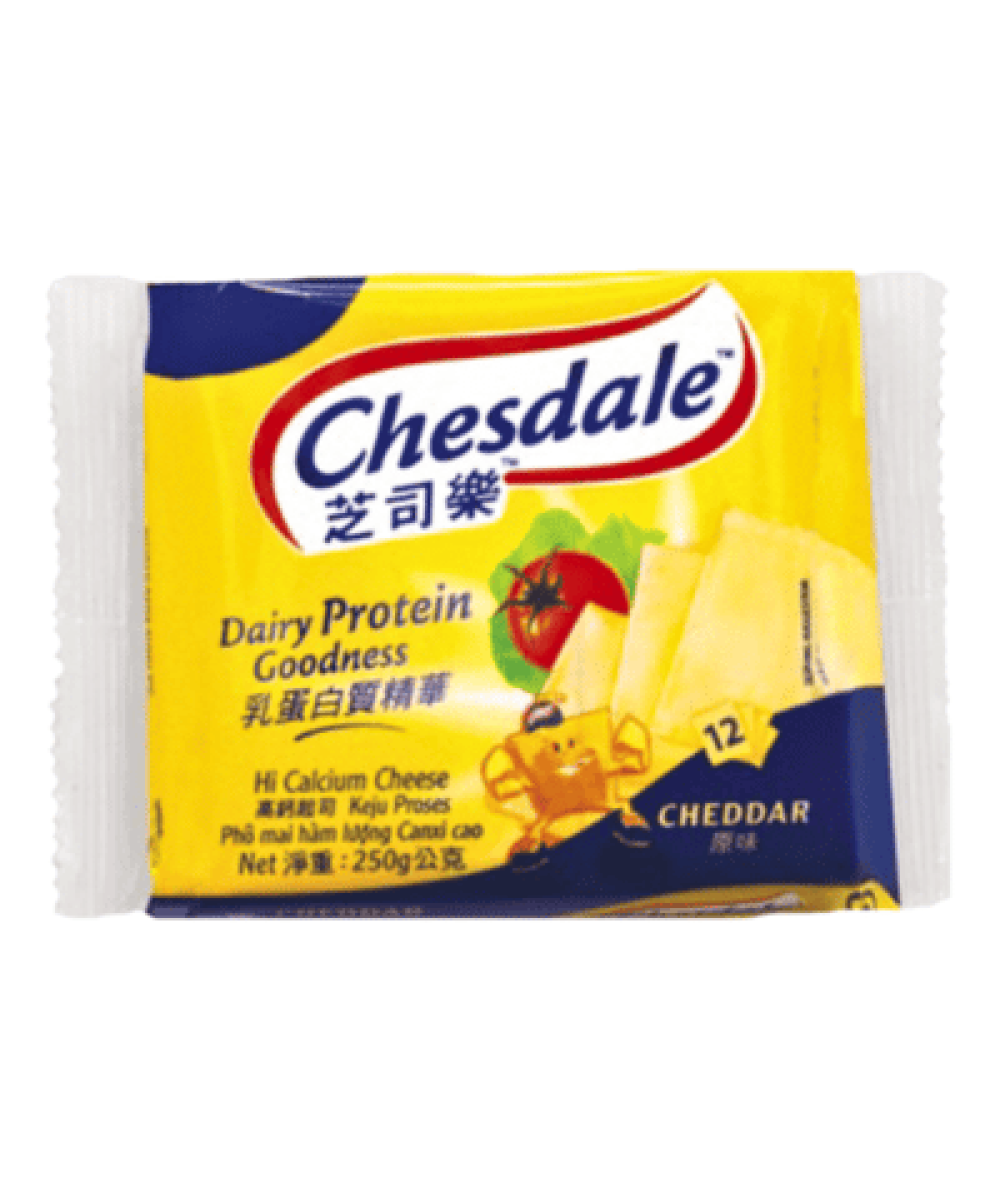 CHESDALE SLICE CHEESE 12'S 250G