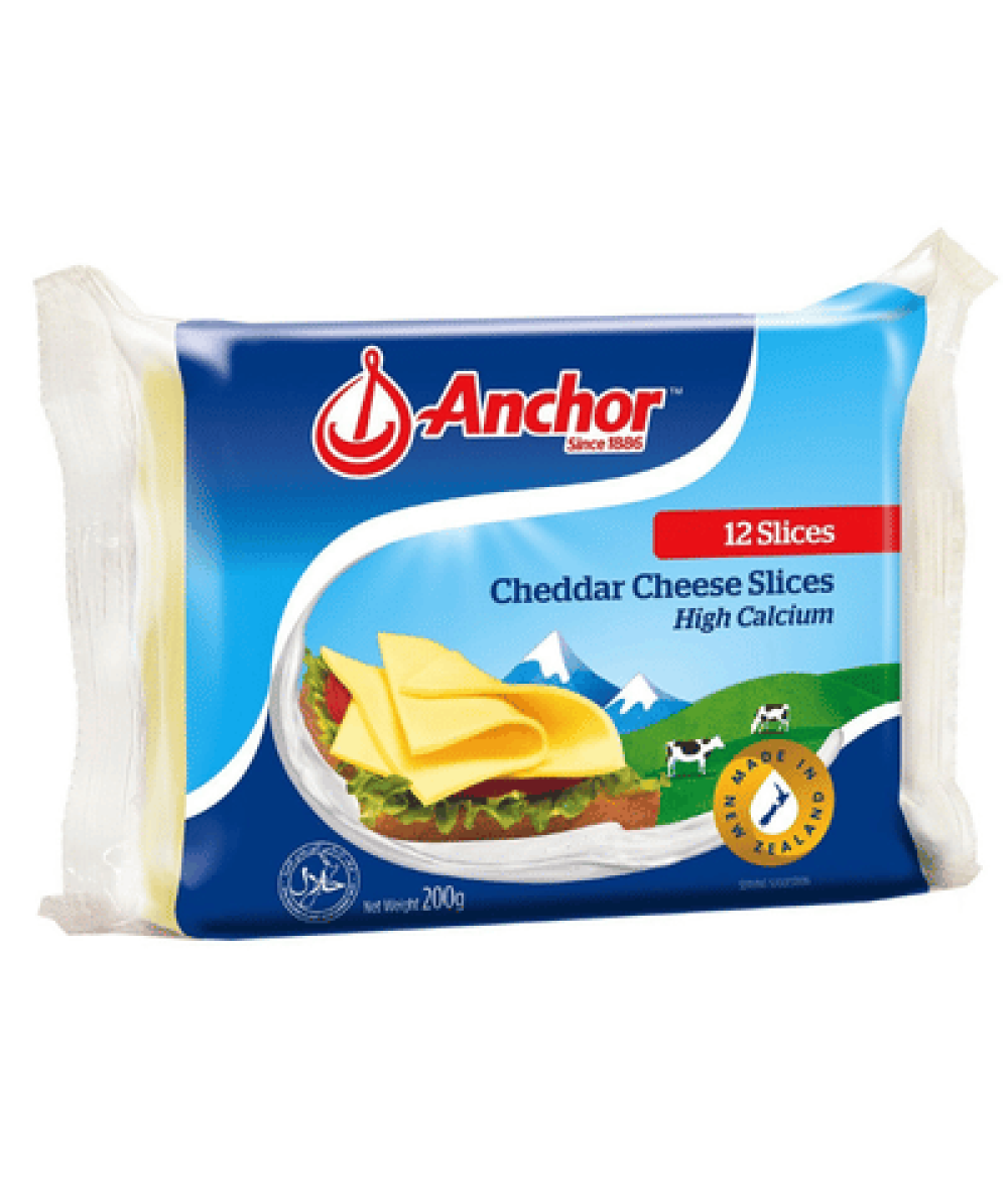 ANCHOR CHEESE SLICE 12'S 200G