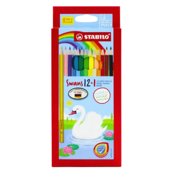 STABILO SWANS COLOUR PENCIL LONG 1870S/13COL/S.S