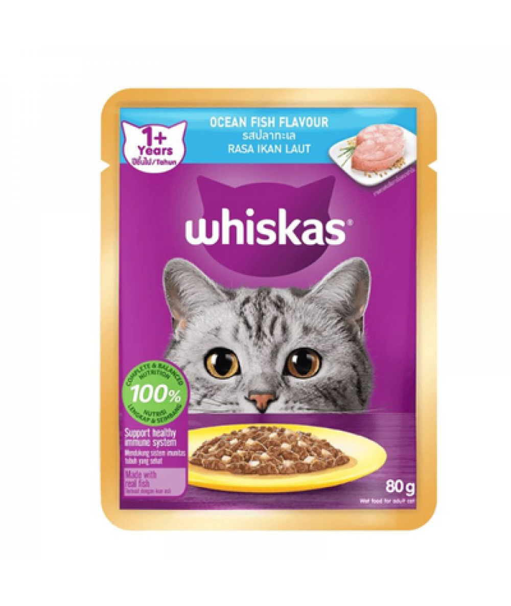 WHISKAS POUCH 80G OCEAN FISH 