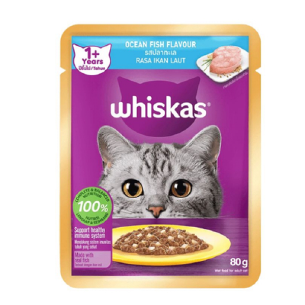 WHISKAS POUCH 80G OCEAN FISH 