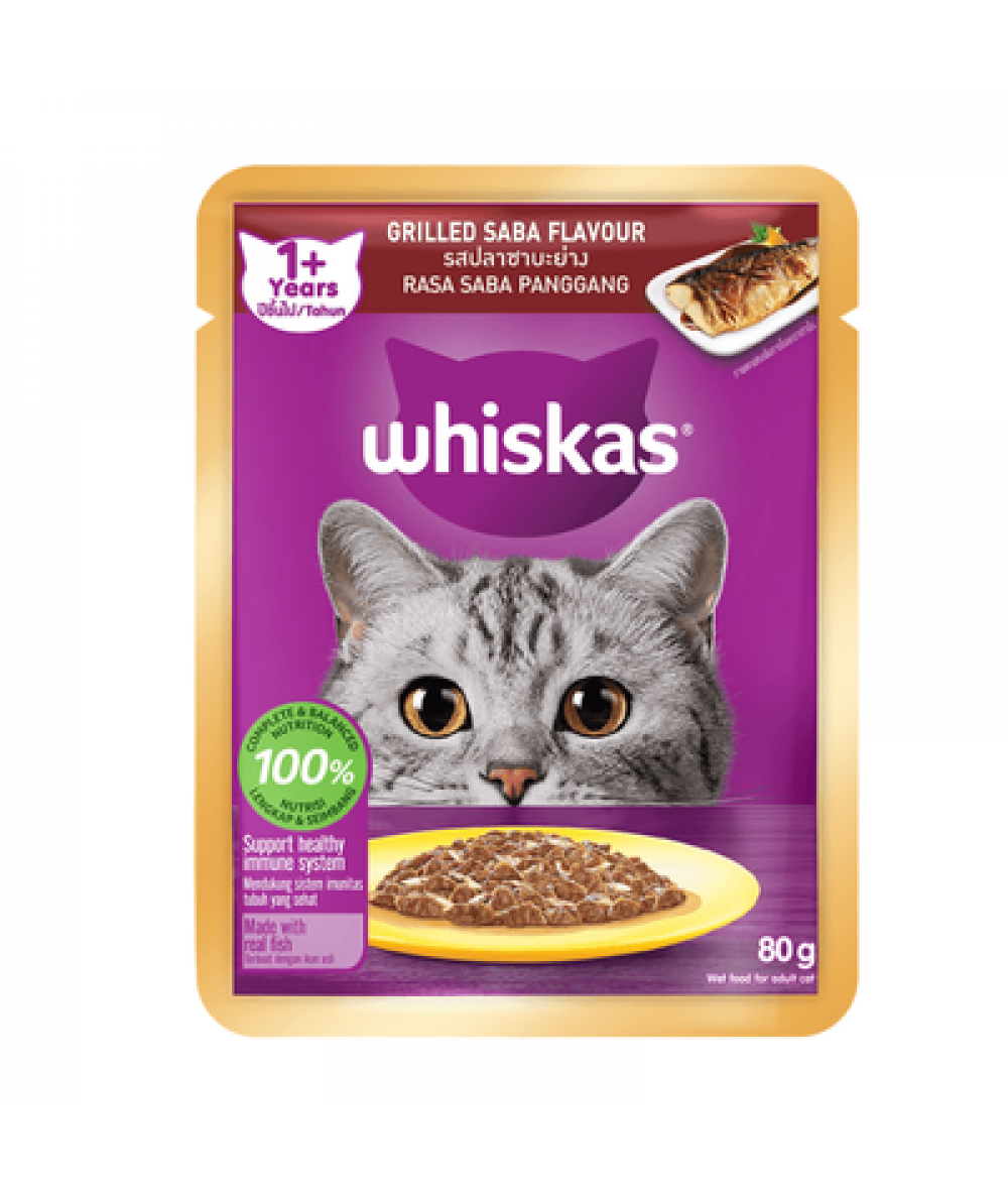 WHISKAS POUCH 80G GRILLED SABA
