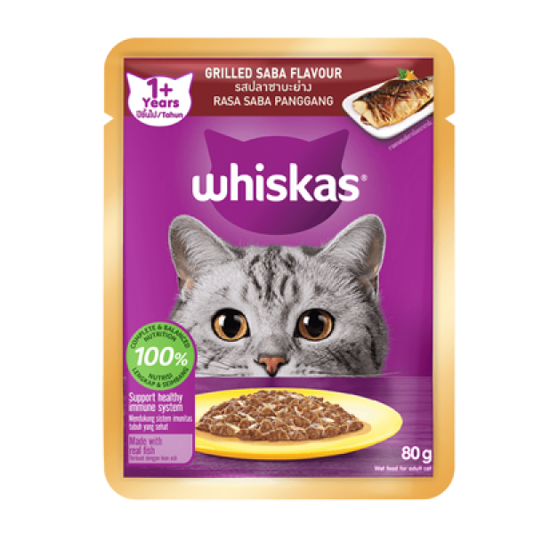 WHISKAS POUCH 80G GRILLED SABA