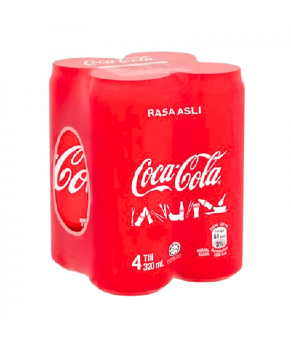 COCA COLA 320ML*4 RASA ASLI (#)