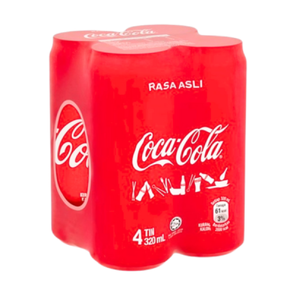 COCA COLA 320ML*4 RASA ASLI (#)