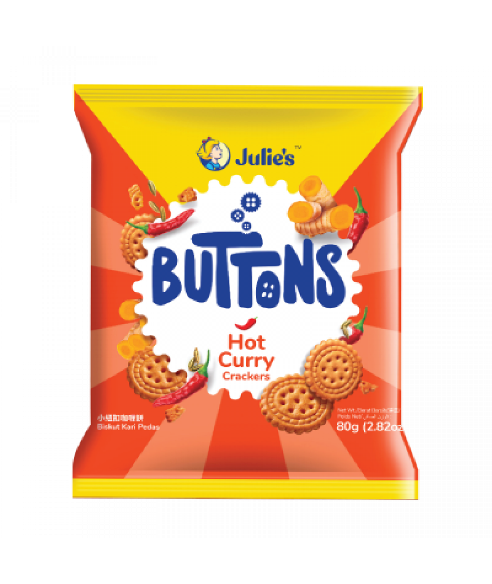 *Julie's Button Hot Curry Crackers 80g