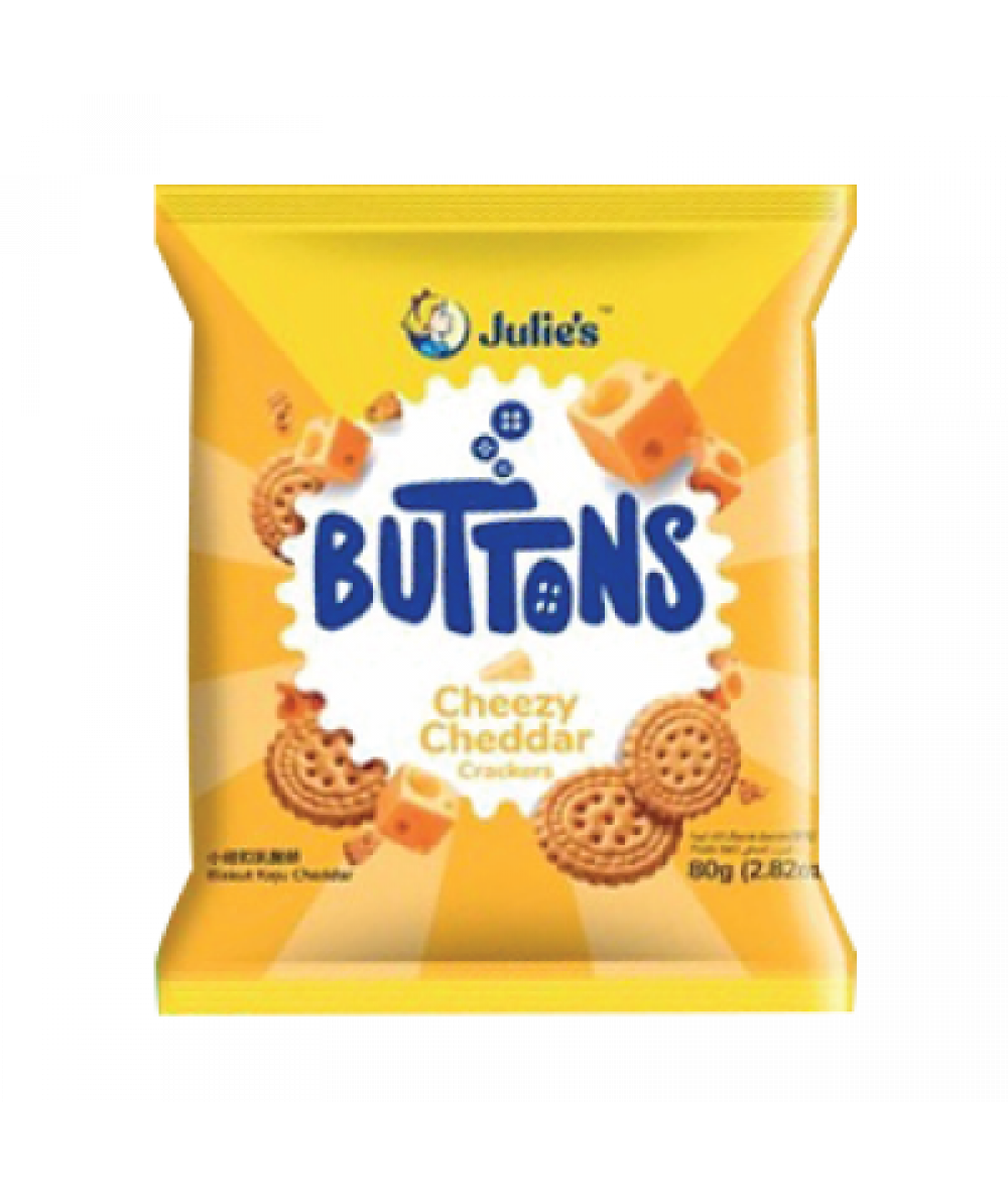 Julie's Button Cheezy Cheddar Cracker 80g