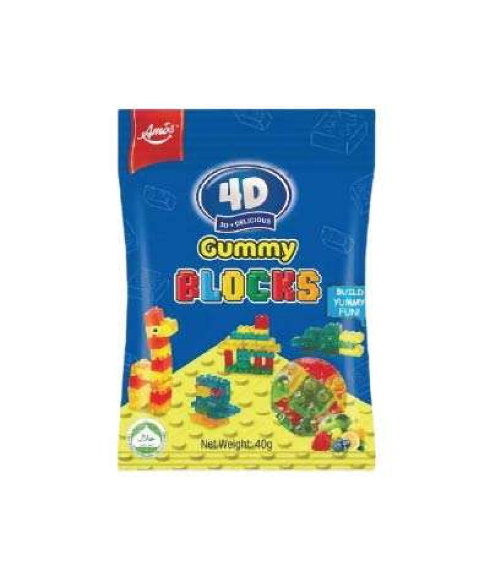 *Amos 4D Gummy Blocks 40g